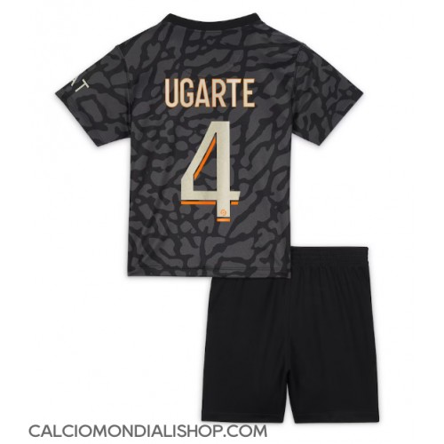 Maglie da calcio Paris Saint-Germain Manuel Ugarte #4 Terza Maglia Bambino 2023-24 Manica Corta (+ Pantaloni corti)